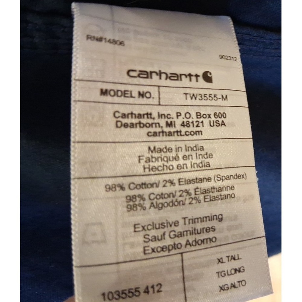 Carhartt Rugged Flex Work Shirt Mens XL Blue Relaxed Fit Workwear Casual 103555 - Picture 6 of 9